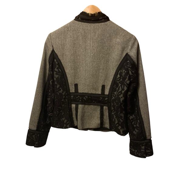 WHBM Women’s Herringbone Sequin Lace Blazer Jacket Size 4 EUC - Picture 4 of 11